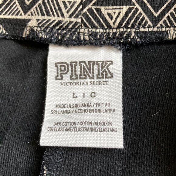 VICTORIAS SECRET PINK Aztec Mini Skater Skirt Circle Flare Black Cream Large - Picture 11 of 13